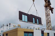 image of a prefabricated panel being erected