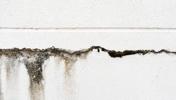 a large crack formed in a concrete wall