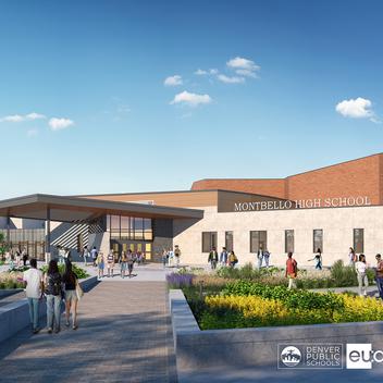 rendering of montbello high school entrance