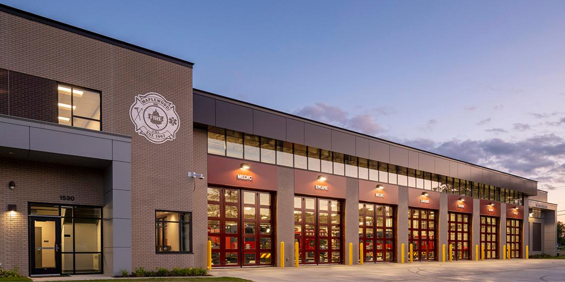 north fire station with garage doors