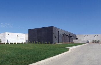 blue sky data center exterior