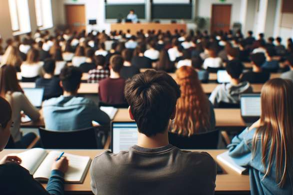 college classroom with students