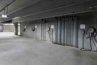 interior of element at veridian parking garage with ev charging stations