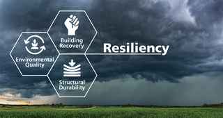 graphic of resiliency with storm clouds