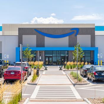 Amazon warehouse and distribution center entrance