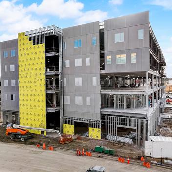 medical office building during construction with infinite facade panels