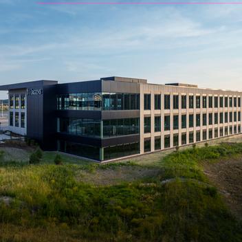 distance angled shot of innovation one office with irgens name