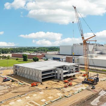 aerial view of the parking deck at the victoria