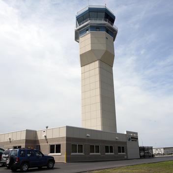 distance view of the wittman regional airport control tower