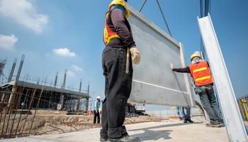 People working on a construction site